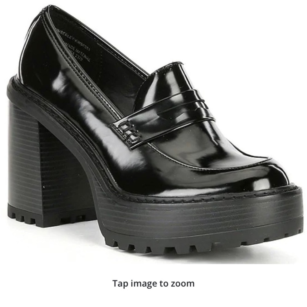 Black chunky platform loafers